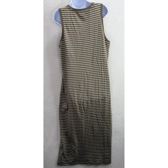 Pact Women's Organic Cotton Softspun Coast Mesa Stripe Midi Dress Size Large - Picture 7 of 8